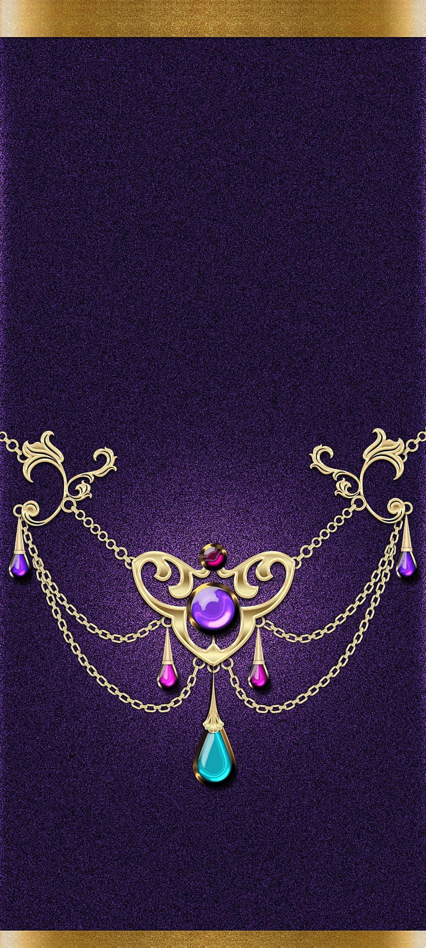 Elegant Purple Gemstone Necklace Design Wallpaper