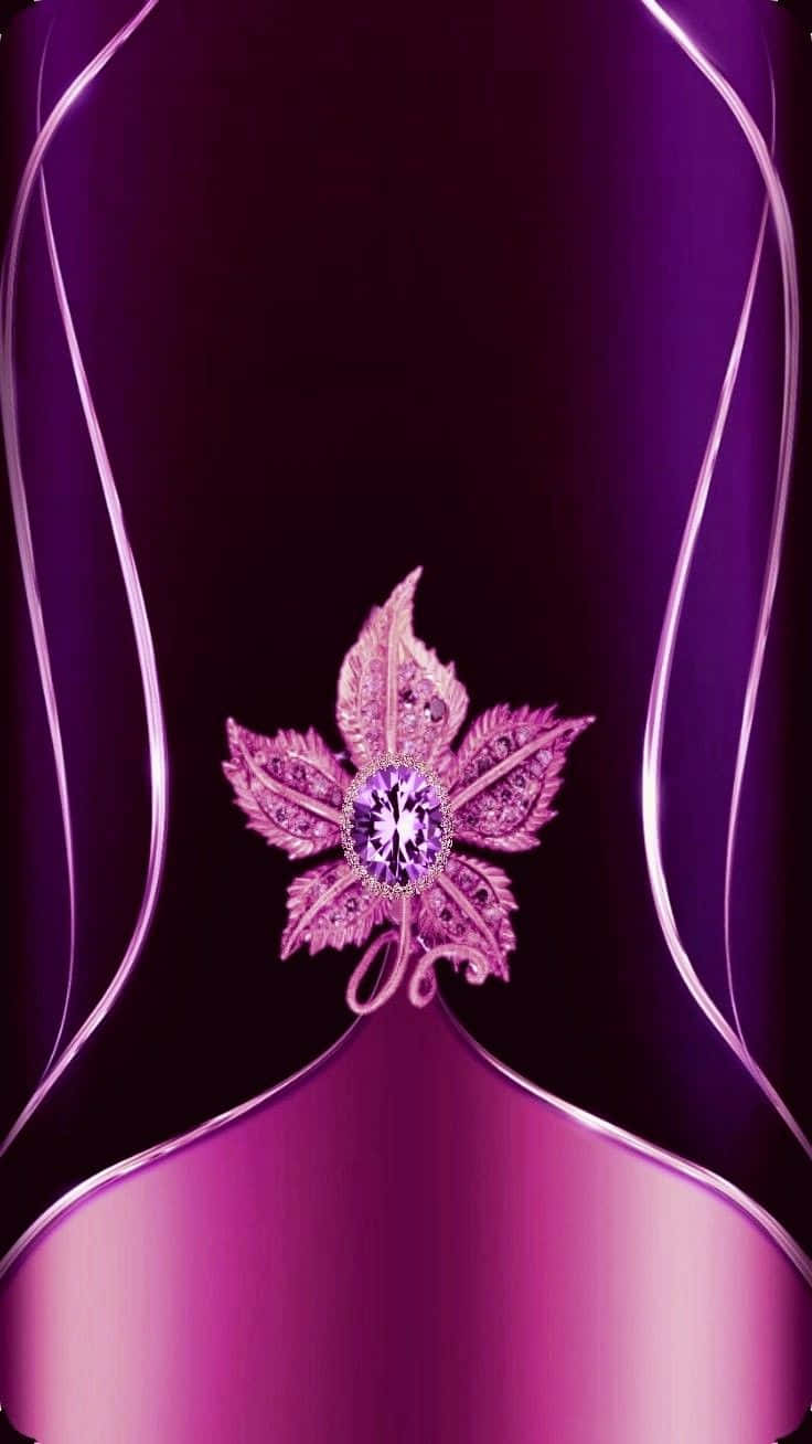 Elegant Purple Leaf Pendant Jewelry Wallpaper