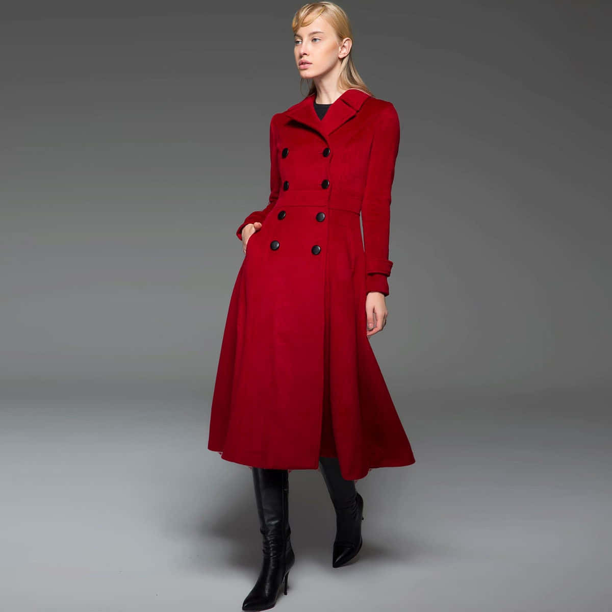 Elegant Red Coat On A Hanger Wallpaper