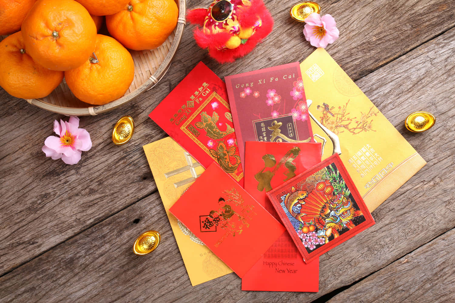 Elegant Red Envelope With Golden Bow Wallpaper