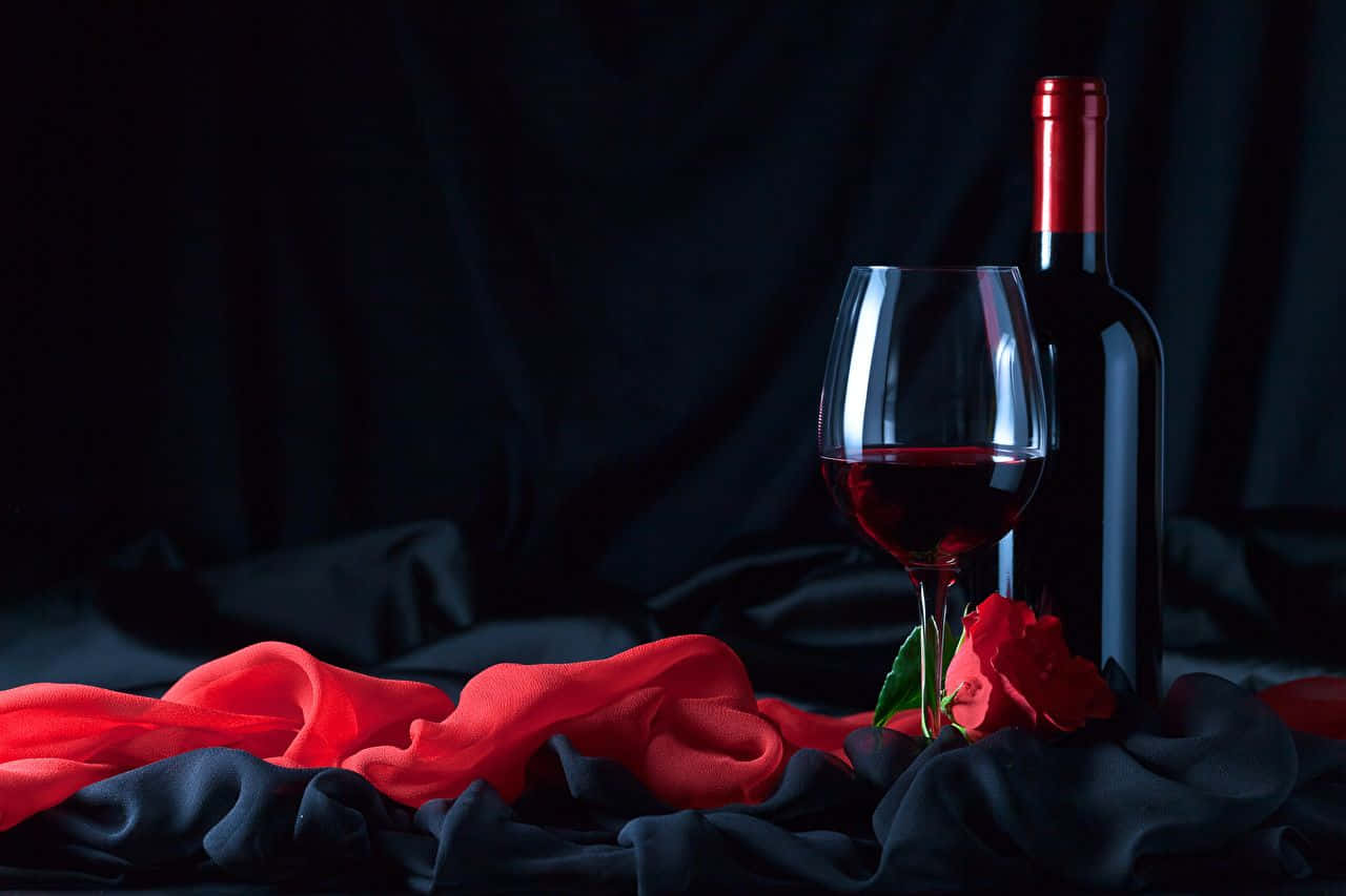 Elegant Red Wine Glass Wallpaper