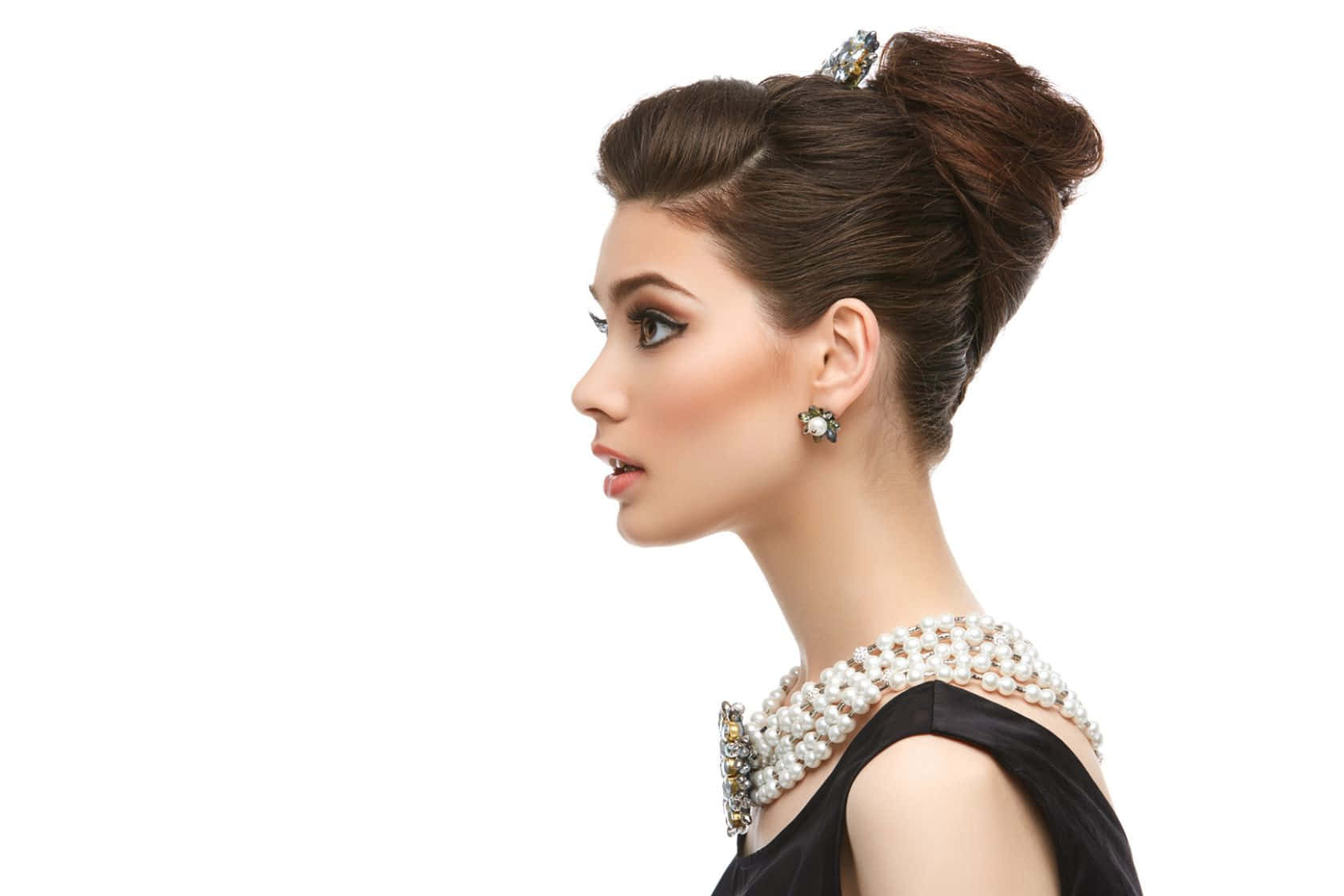 Elegant Retro Updo Hairstyle Wallpaper