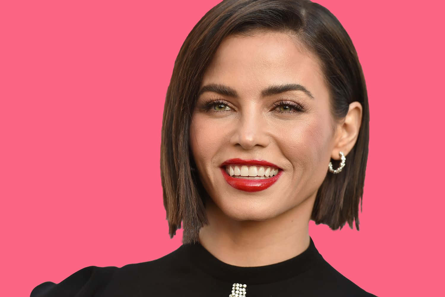 Elegant Smile Red Lipstick Jenna Dewan Wallpaper