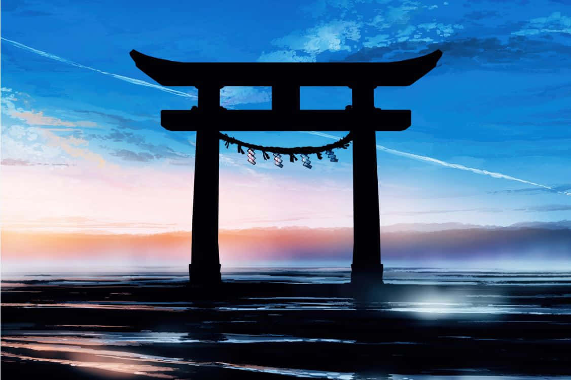 Elegant Torii Gate In A Serene Shinto Shrine Wallpaper