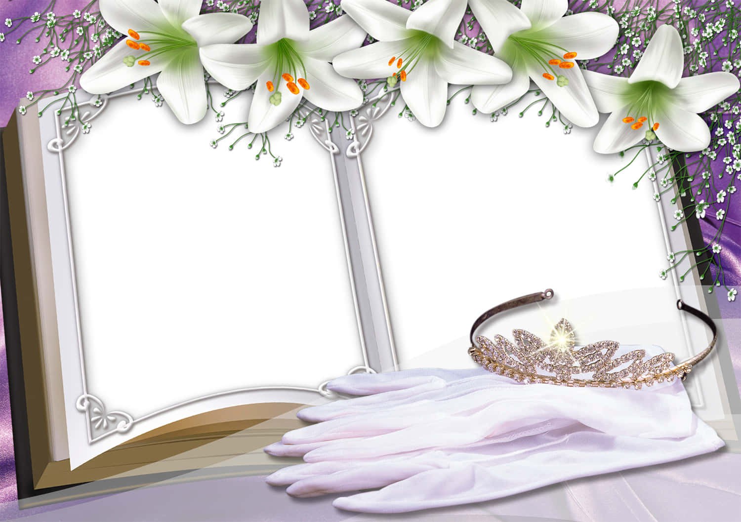 Elegant Wedding Album Frame Wallpaper