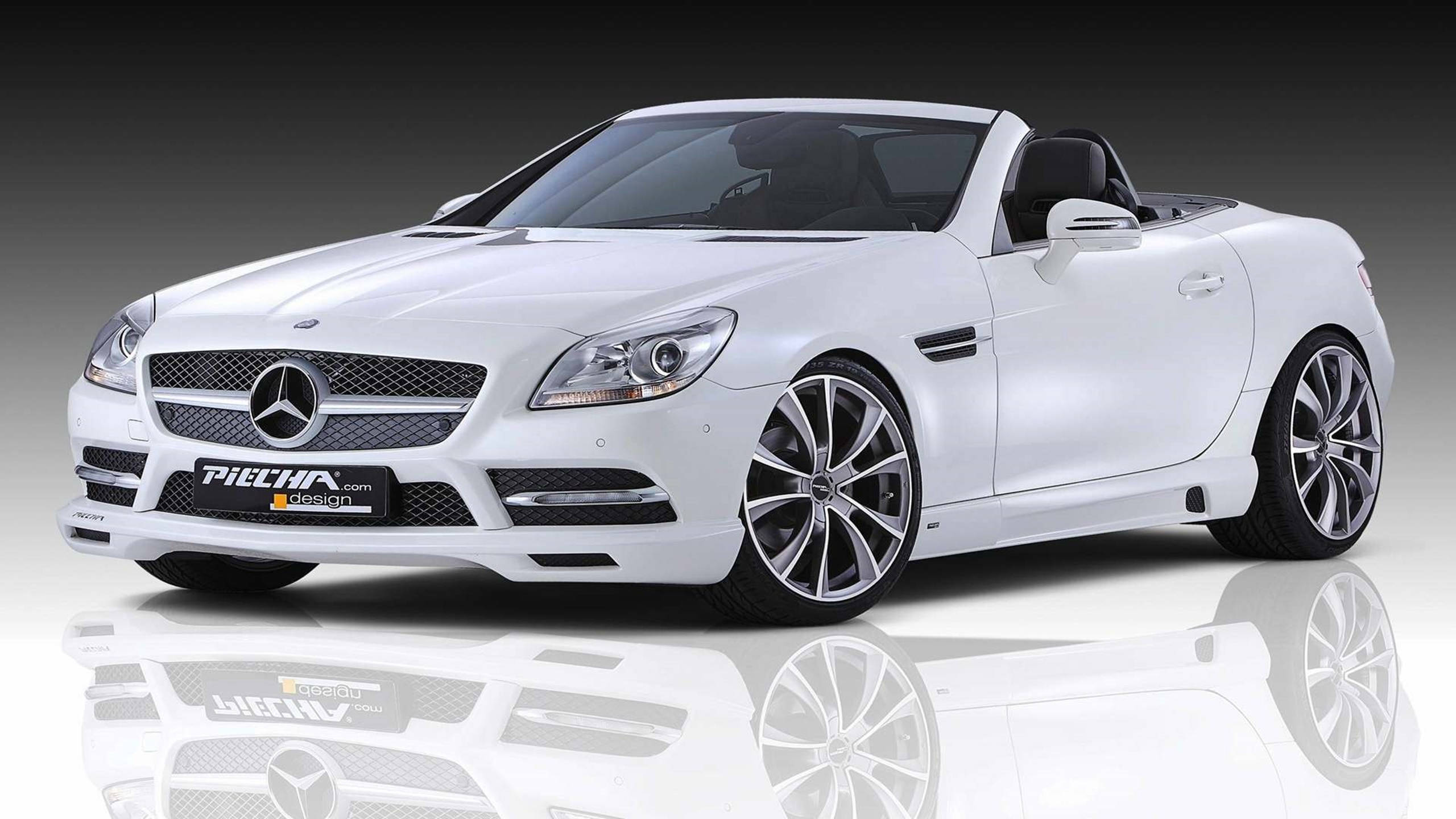 Elegant White Mercedes Benz Convertible In High Definition Wallpaper