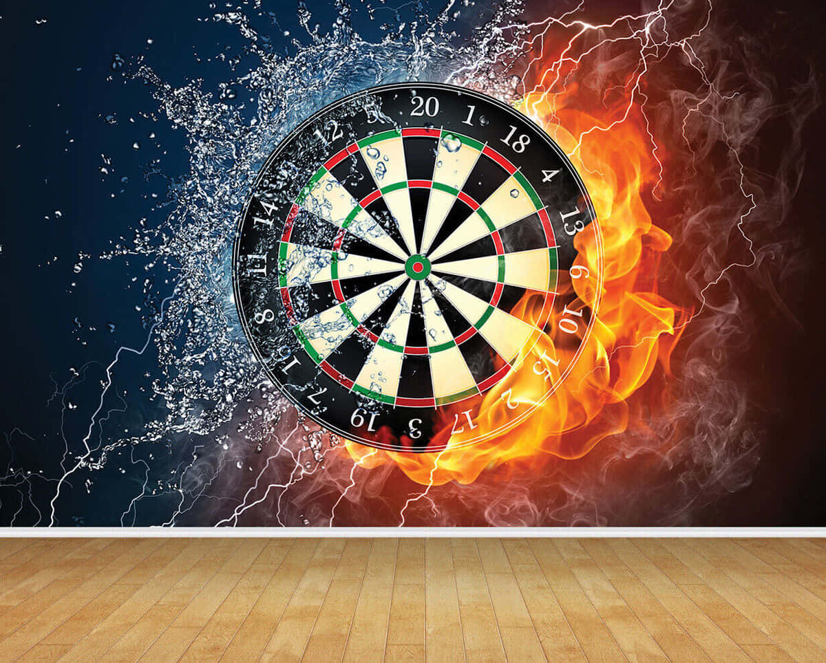 Elemental Darts Board Fire Water Lightning Wallpaper