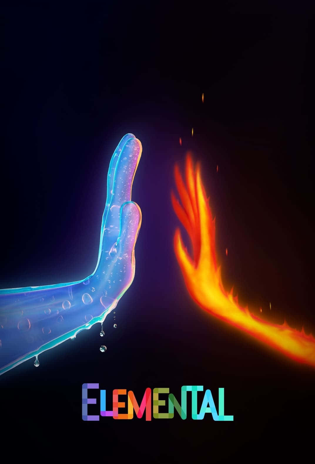 Elemental Waterand Fire Hand Wallpaper