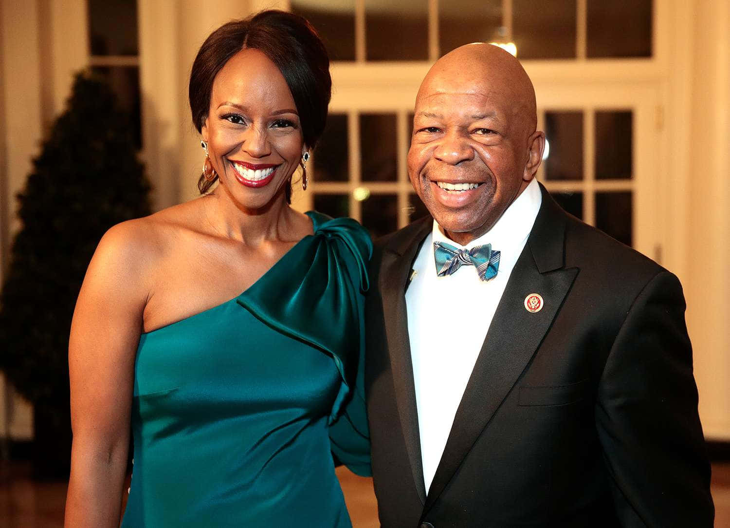 Elijah Cummings In A Tuxedo With His Wife Wallpaper