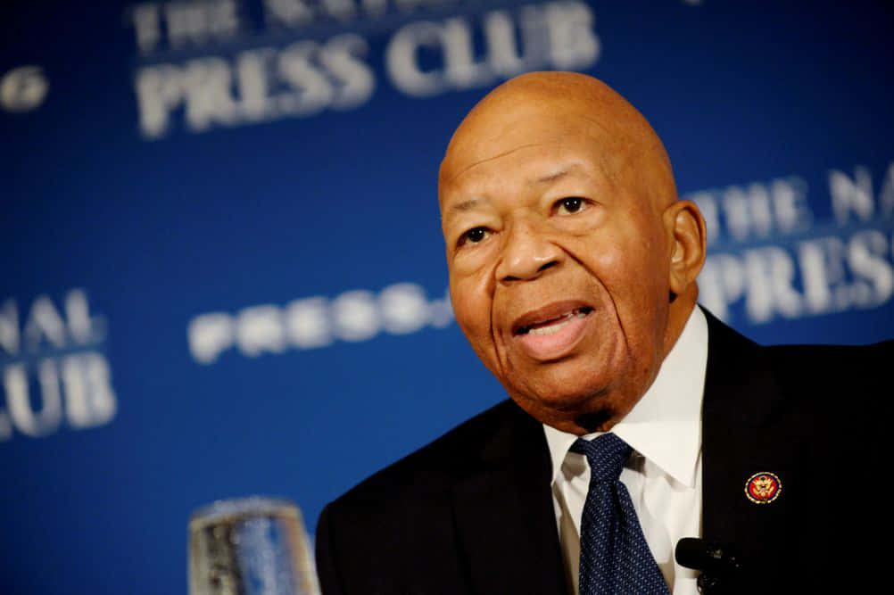 Elijah Cummings Speaking With Blue Backdrop Wallpaper