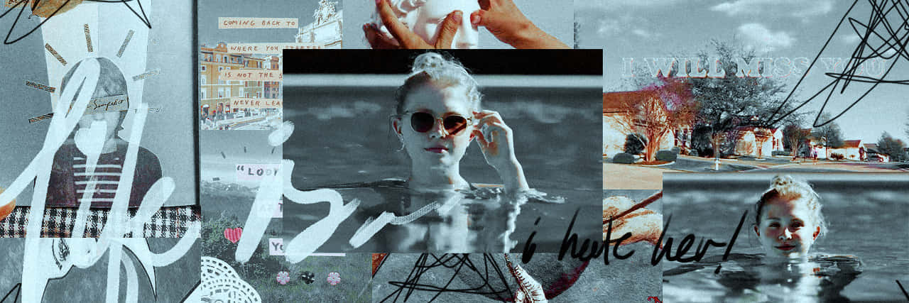 Eliza Scanlen Collage Artistic Expression Wallpaper