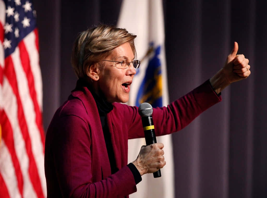 Elizabeth Warren Giving Thumbs Up Wallpaper