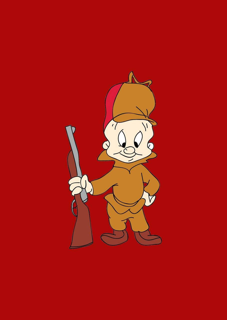 Elmer Fudd On Red Wallpaper