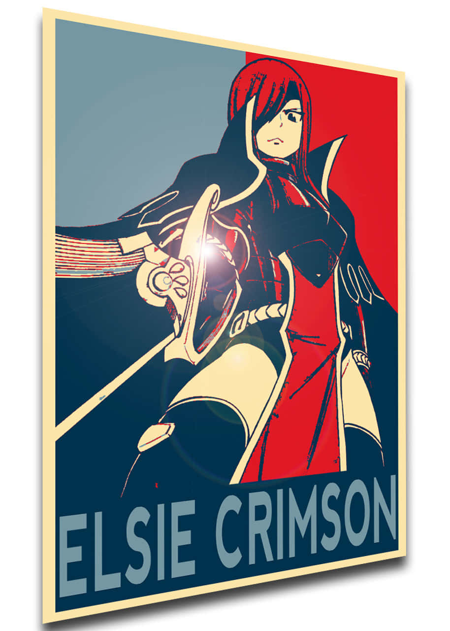 Elsie Crimson Poster Art Wallpaper