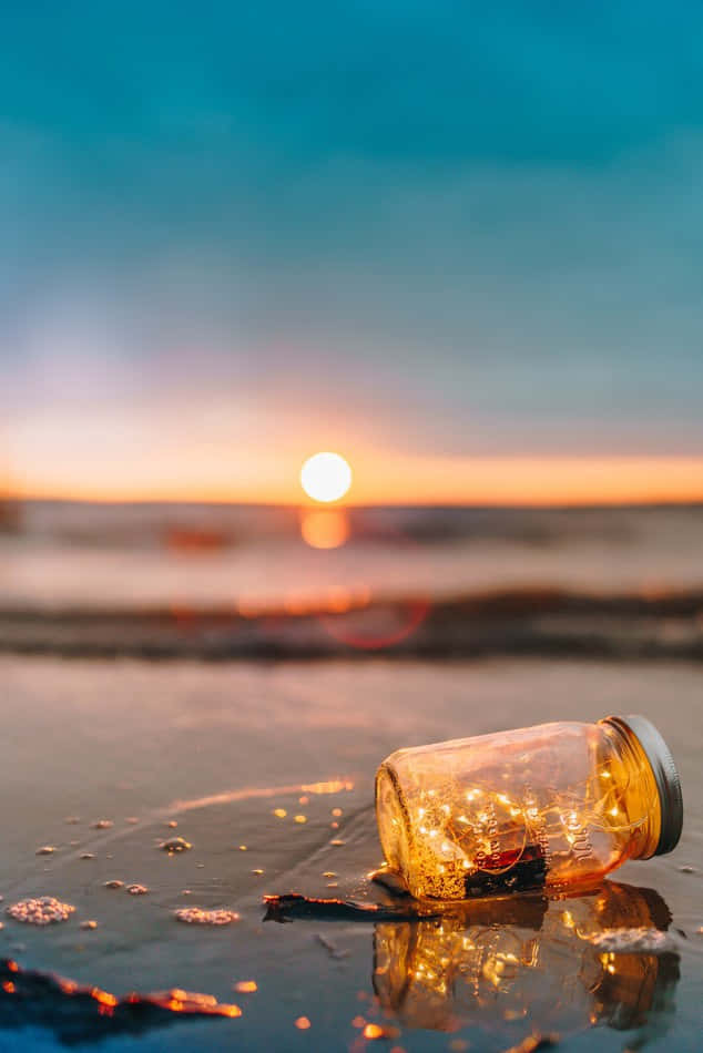 Elusive Fairy Lights On The Beach Wallpaper