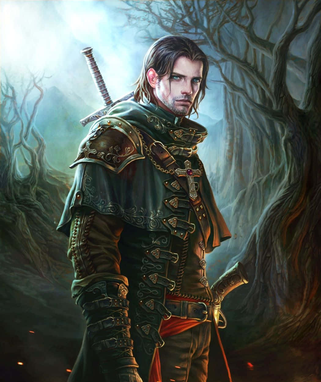 Elven_ Ranger_in_ Mystic_ Forest Wallpaper