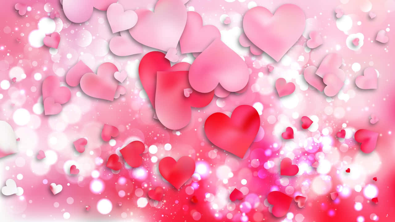 Embrace The Warmth Of Pink Love Wallpaper