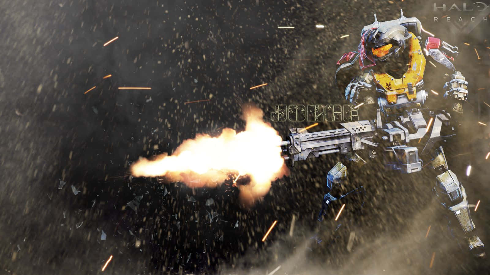 Emile, A Noble Team Spartan From 'halo: Reach' Is Ready For Battle Wallpaper