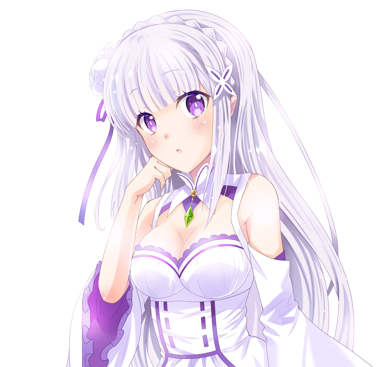 Emilia - The Beautiful Half-elf From Re:zero Wallpaper