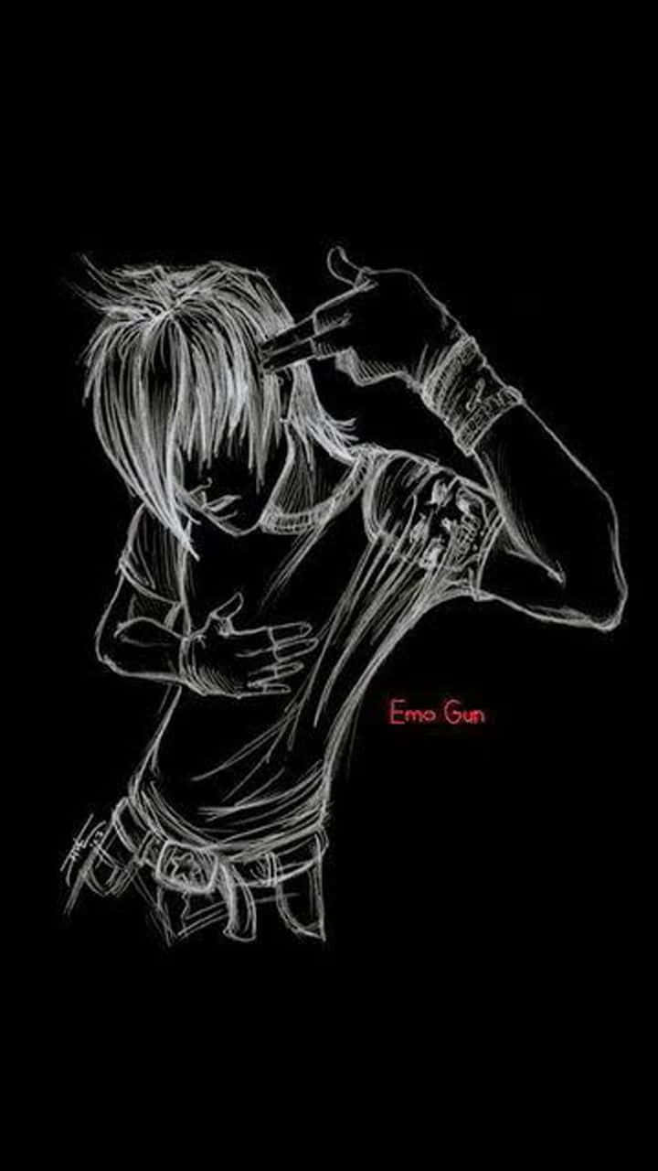 Emo Iphone With Boy In Black Background Wallpaper