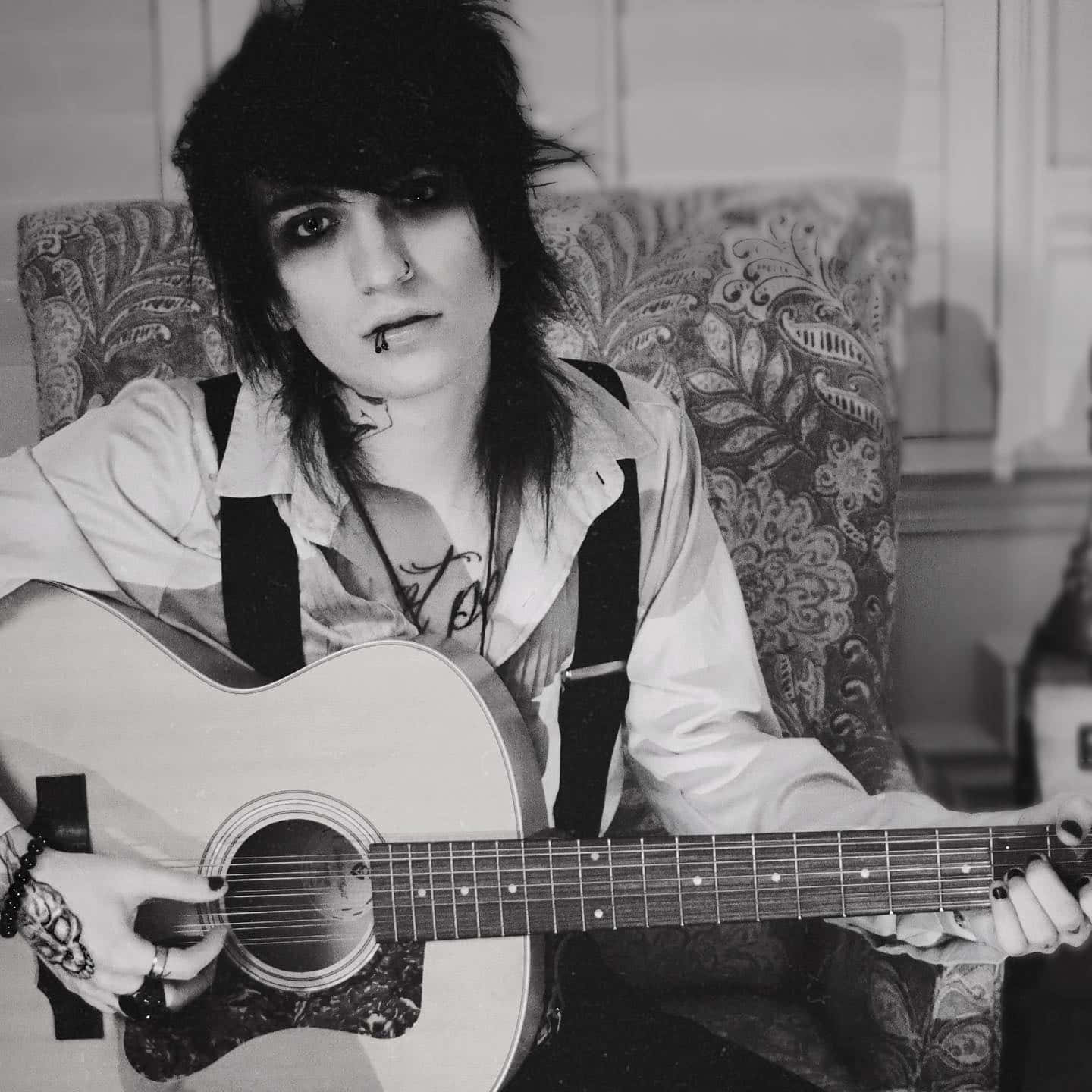 Emo Musicianwith Guitar Wallpaper