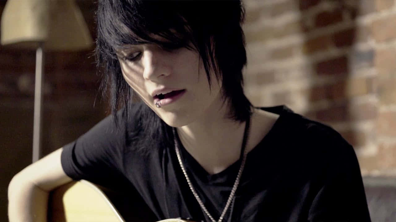 Emo Musicianwith Guitar Wallpaper