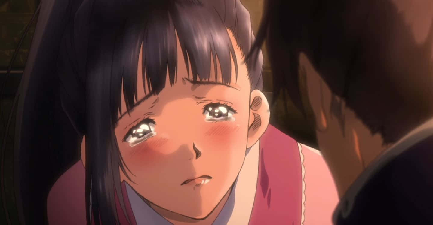 Emotional Anime Scene Ayame Yomogawa Wallpaper