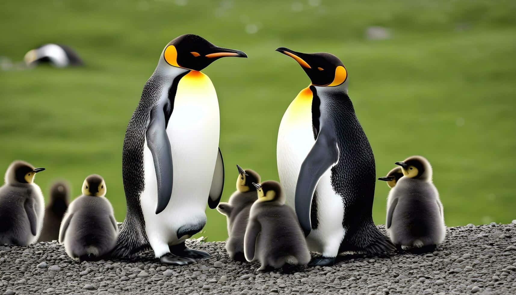 Emperor Penguin Family Gathering Wallpaper