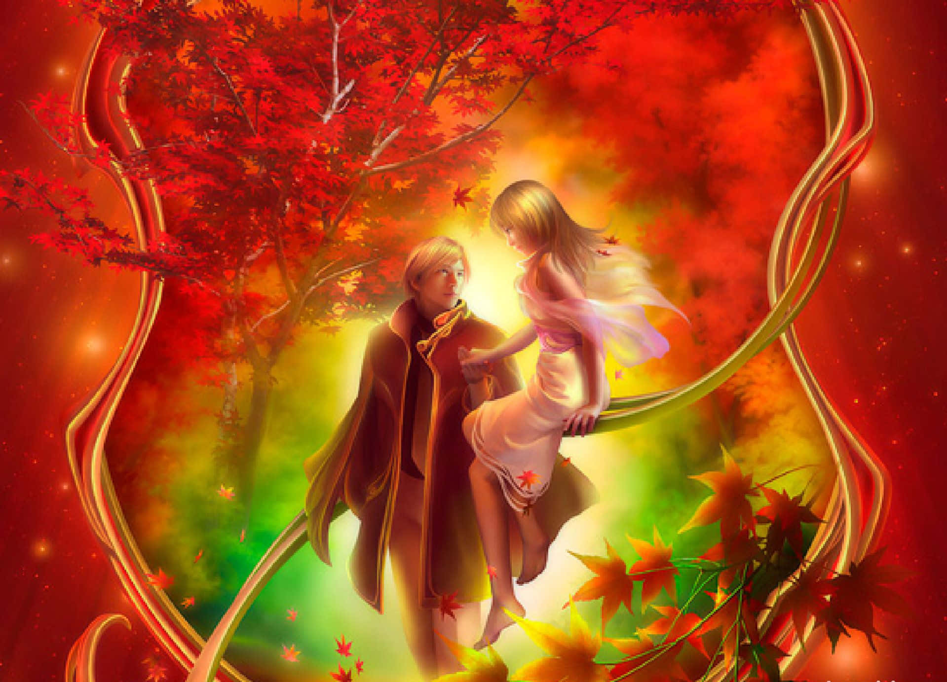 Enchanted_ Autumn_ Lovers Wallpaper