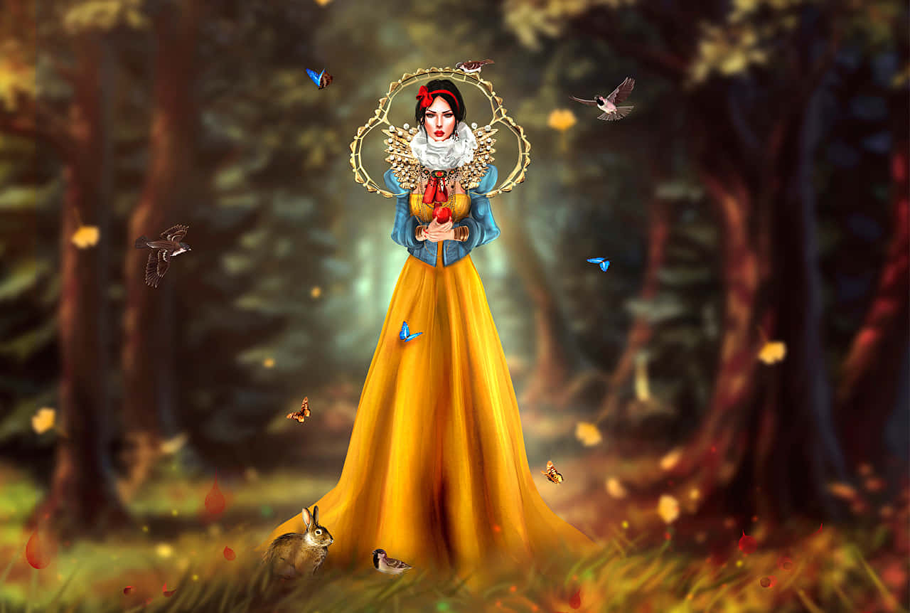 Enchanted Forest Butterfly Dress Wallpaper