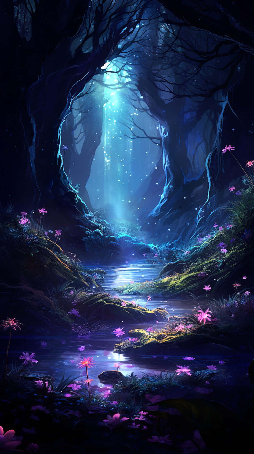 Enchanted_ Forest_ Glowing_ Stream.jpg Wallpaper