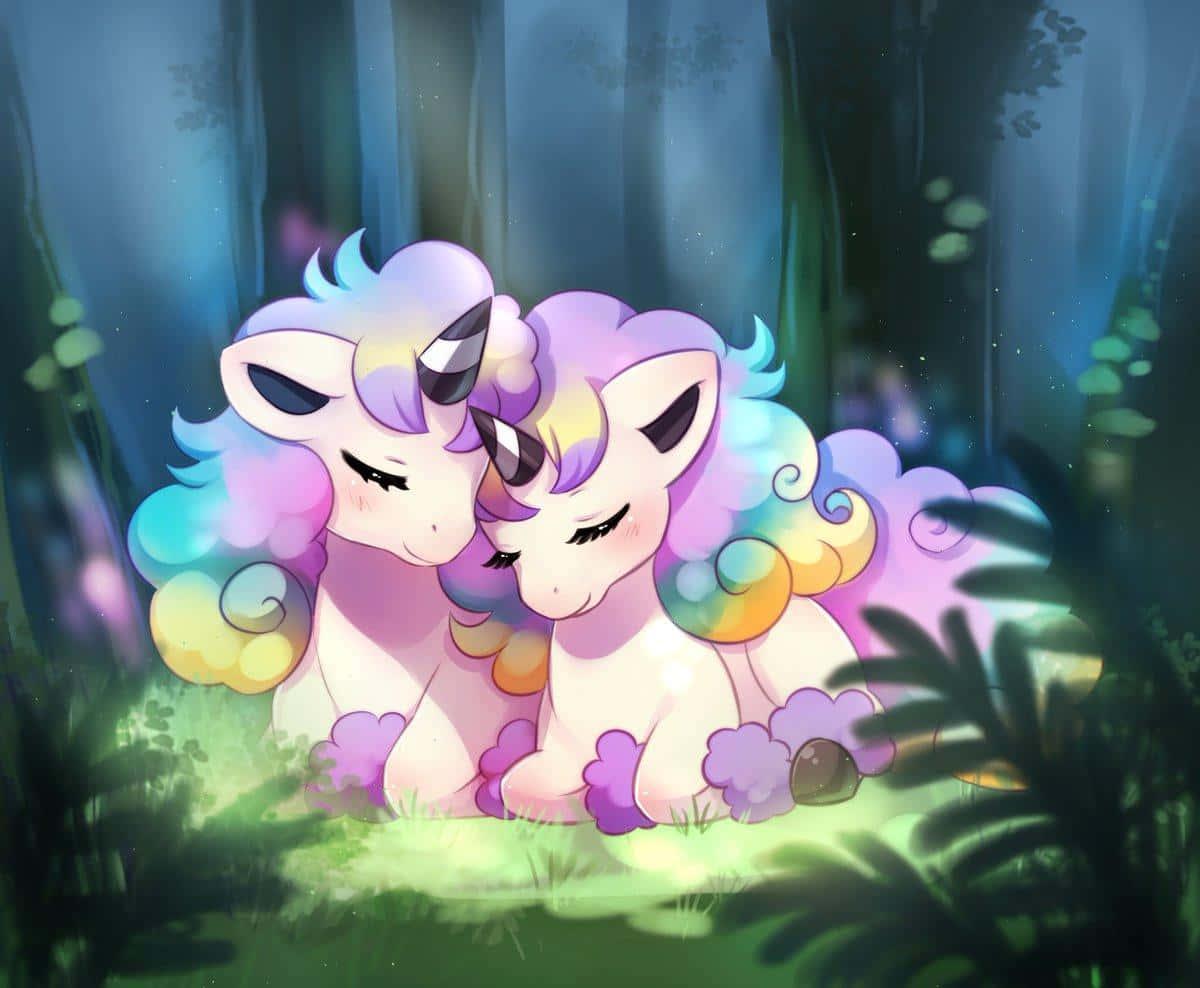 Enchanted Forest Rapidash Pair Wallpaper