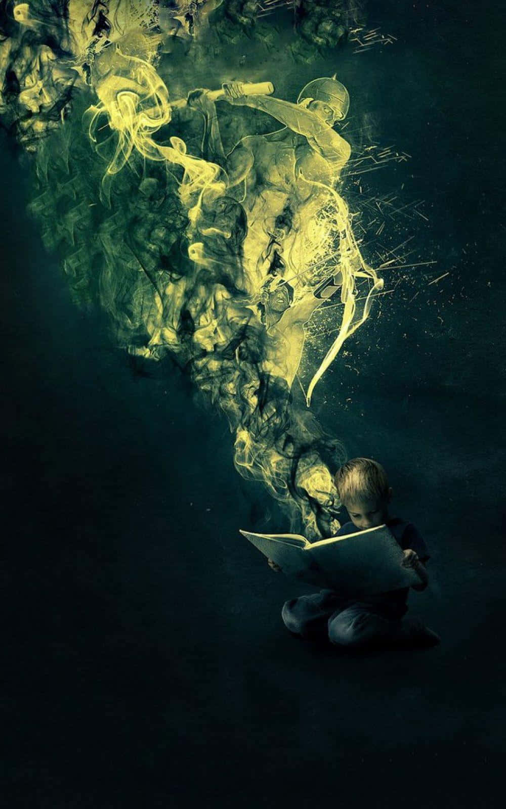 Enchanted Reading_ Fantasy World Emergence Wallpaper