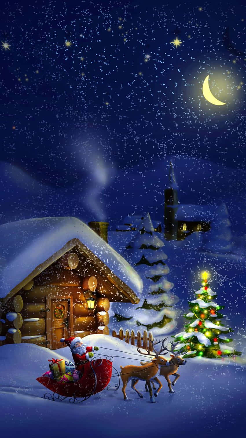 Enchanting 3d Christmas Scene Wallpaper