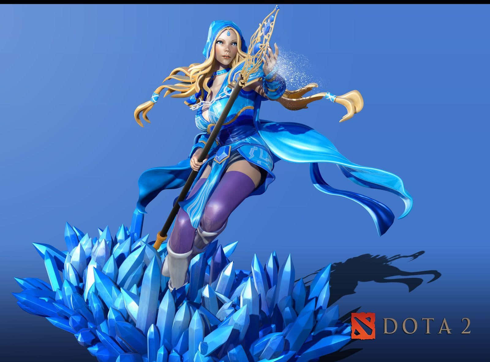 Enchanting Crystal Maiden Amongst Icy Glaciers Wallpaper