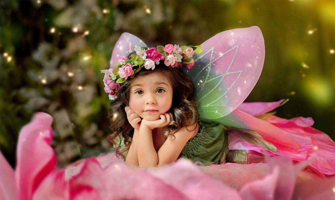 Enchanting Cute Fairy In A Magical Forest Wallpaper