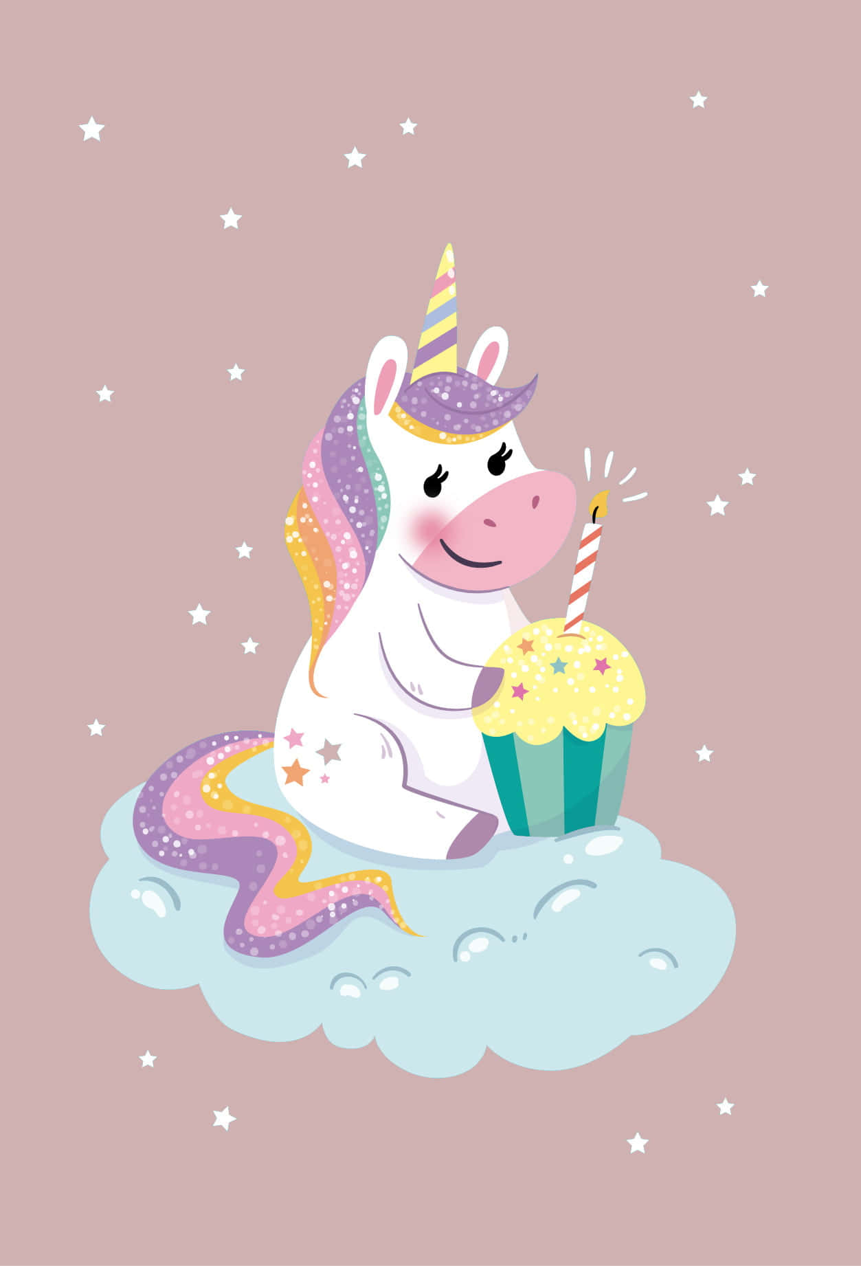 Enchanting Cute Unicorn In A Magical Forest Wallpaper