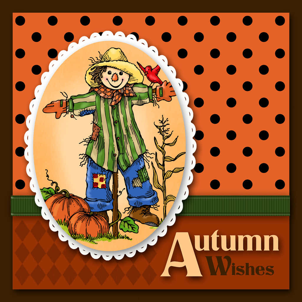 Enchanting Fall Scarecrow In The Fields Wallpaper