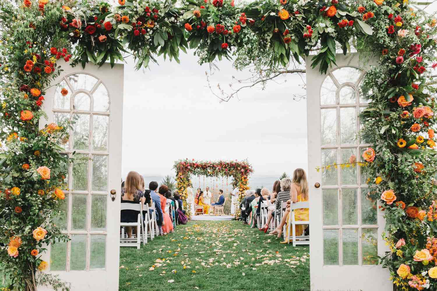 Enchanting Garden Wedding Setup Wallpaper