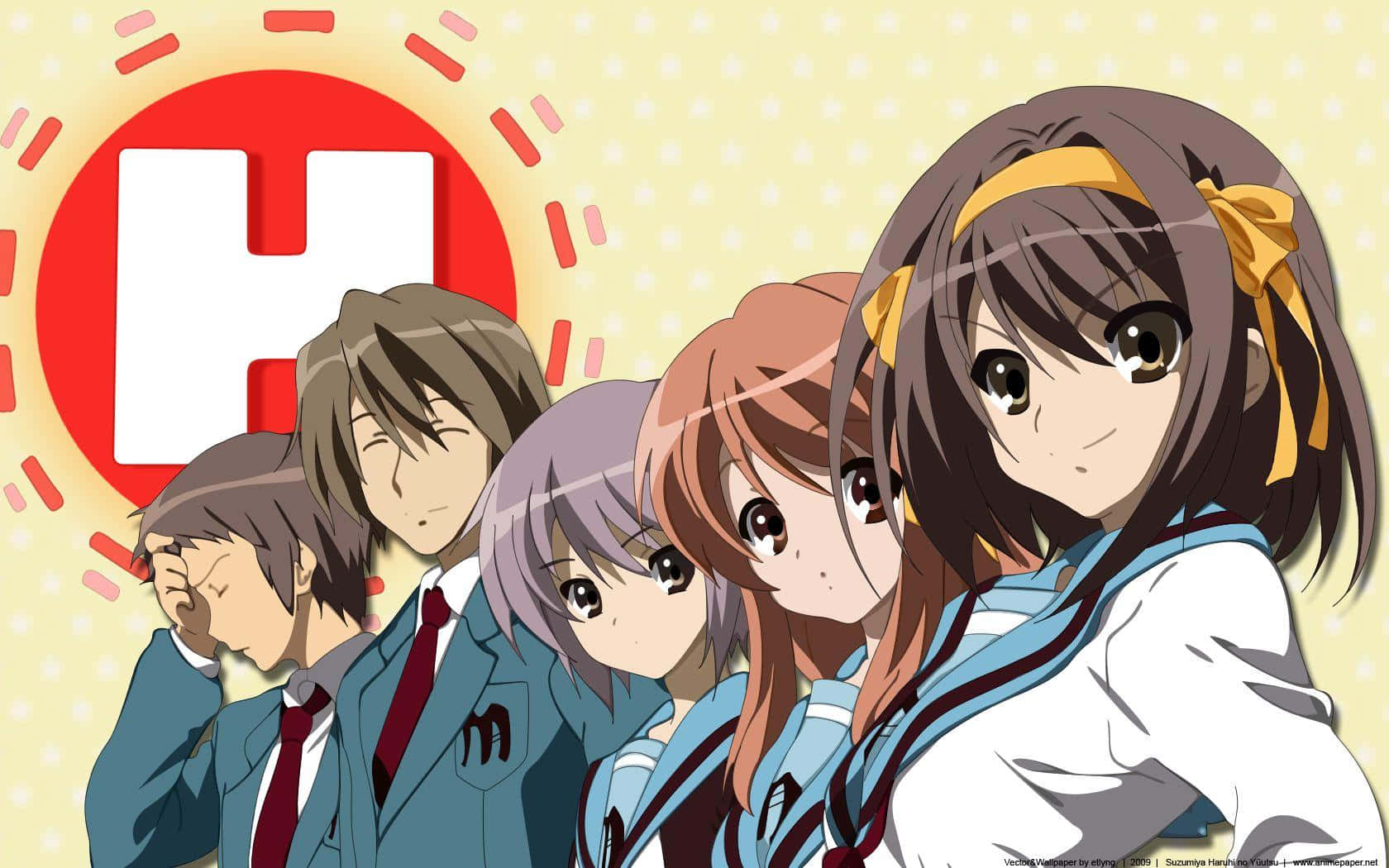 Enchanting Haruhi Suzumiya Anime Wallpaper With Mesmerizing Colors Wallpaper