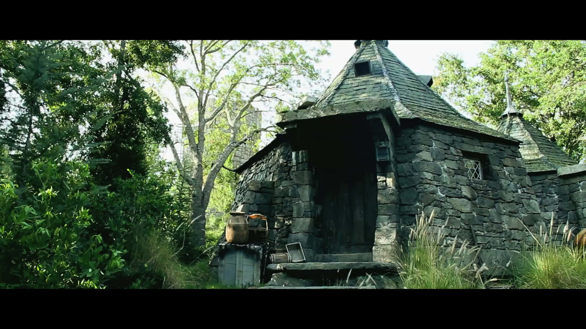 Enchanting Night Scene At Hagrid's Hut Wallpaper