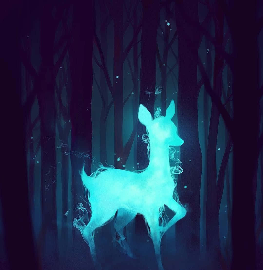 Enchanting Patronus In A Magical Forest Wallpaper