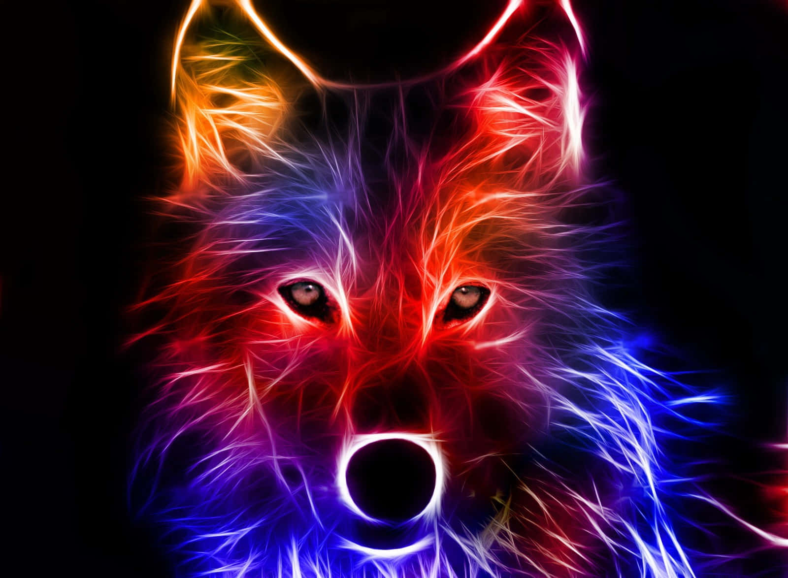 Enchanting Wolf Art In A Mystical Forest Wallpaper