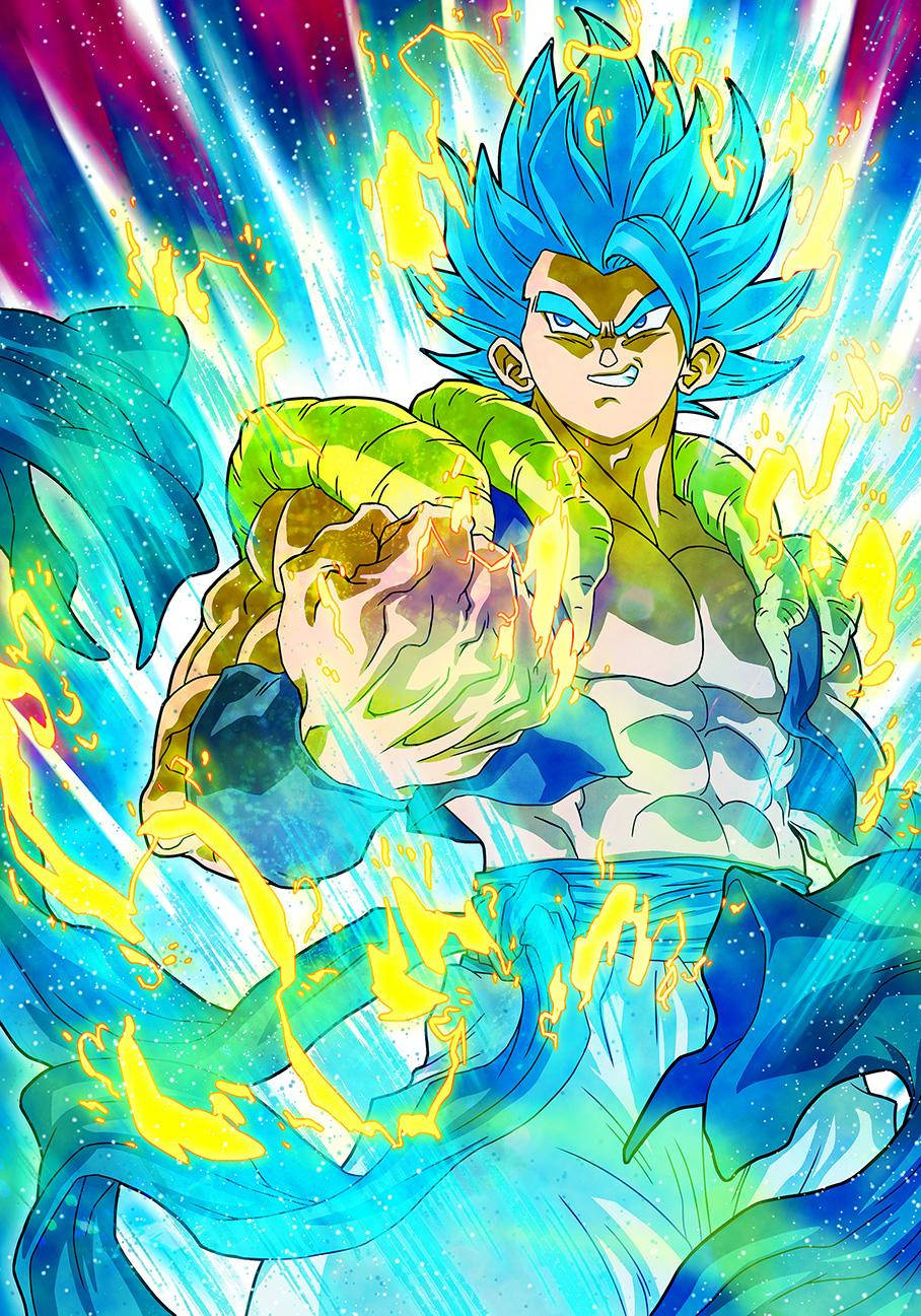 Encounter The Powerful Gogeta Blue, From The Popular Cartoon Series Dragonball Z Wallpaper