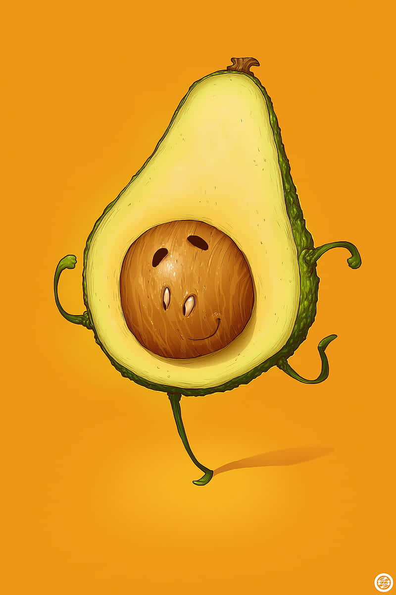 Energetic Running Avocado Iphone Wallpaper