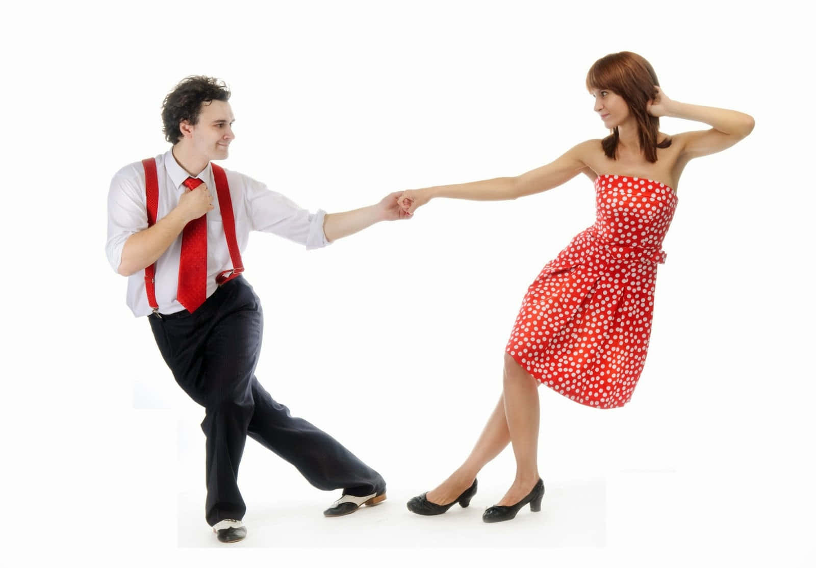 Energetic Swing Dance Duo Wallpaper