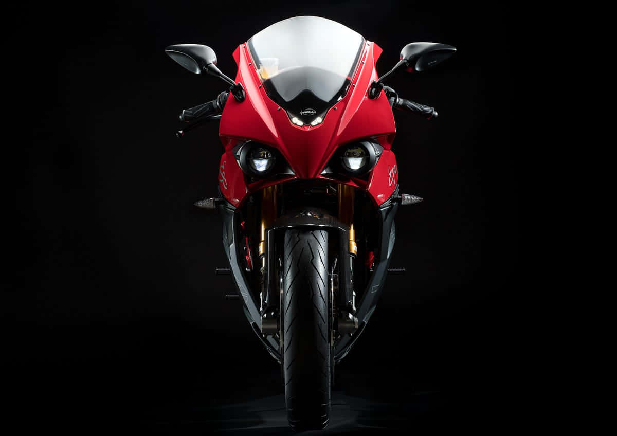 Energica Red Electric Motorcycle Front View Wallpaper