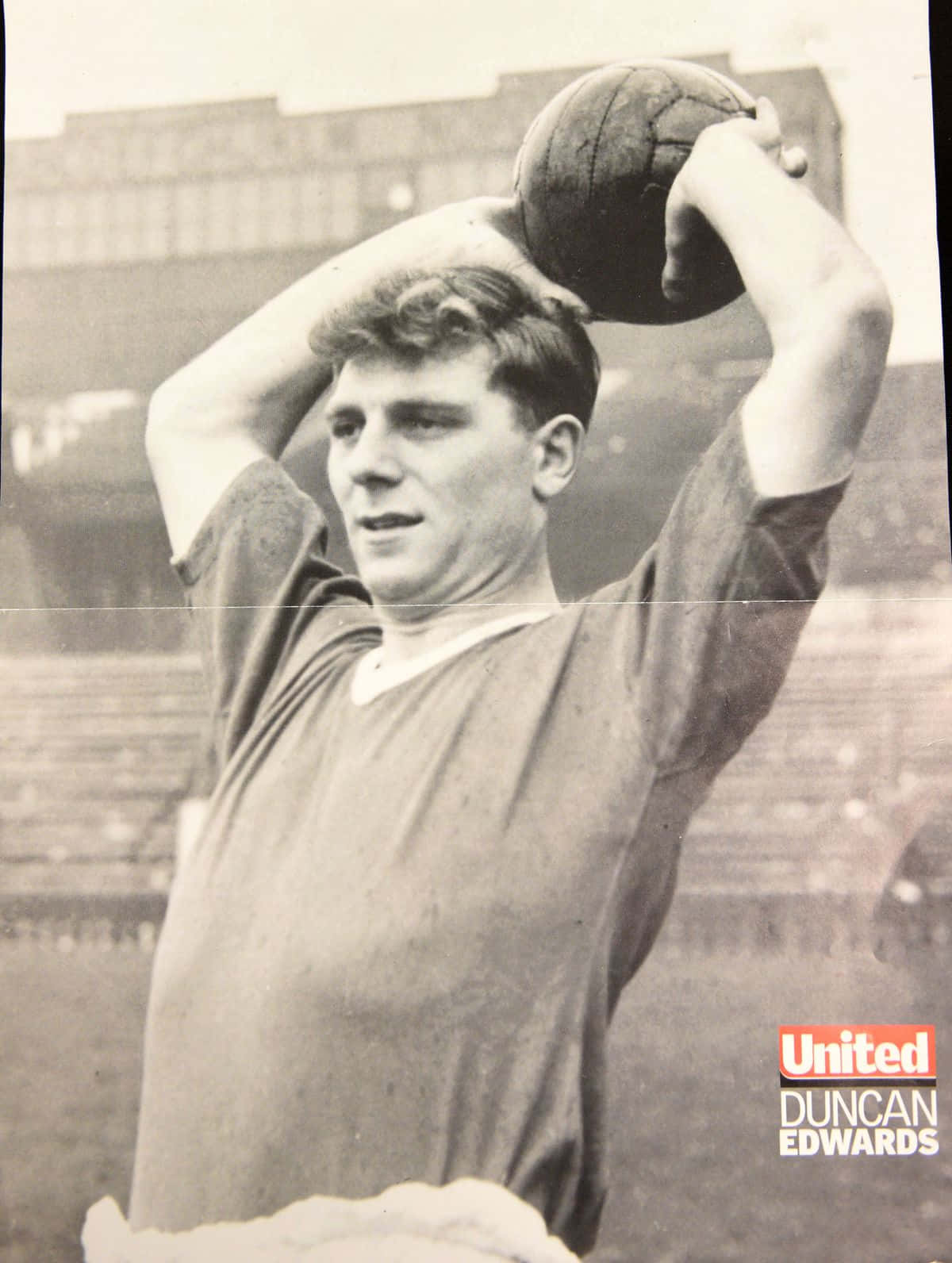 English Footballer Duncan Edwards Throwing The Ball Wallpaper