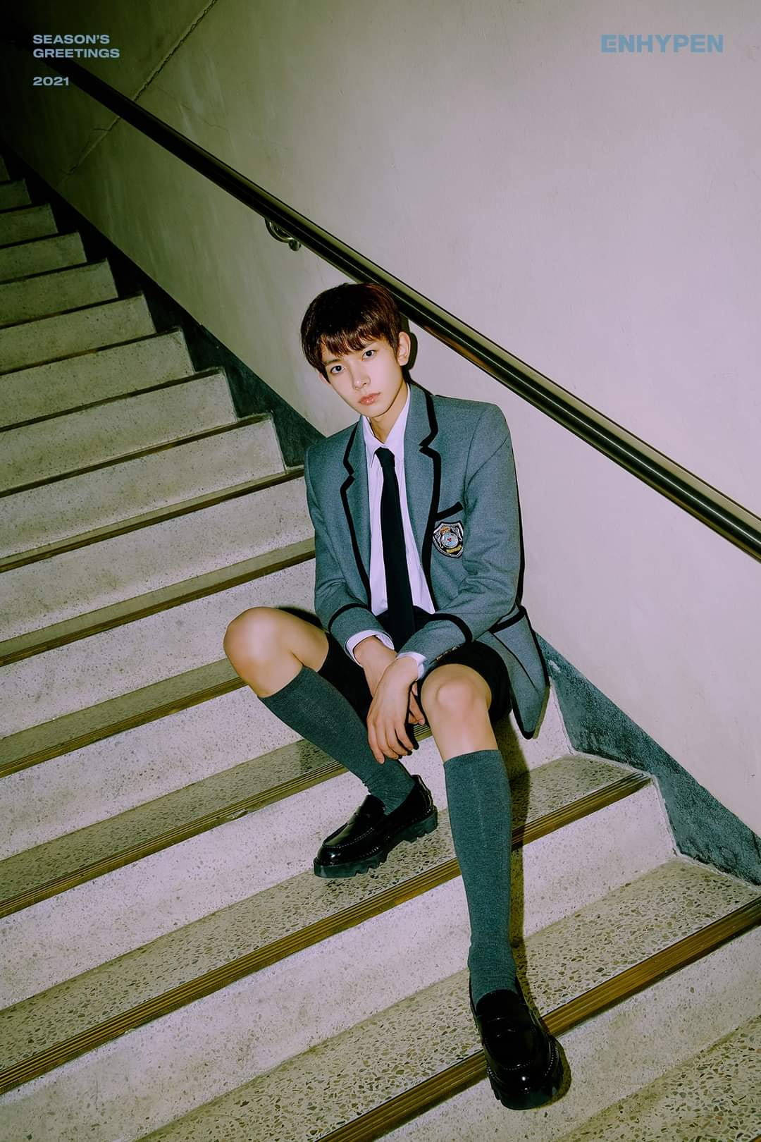 Enhypen Member Heeseung On The Stairs Wallpaper