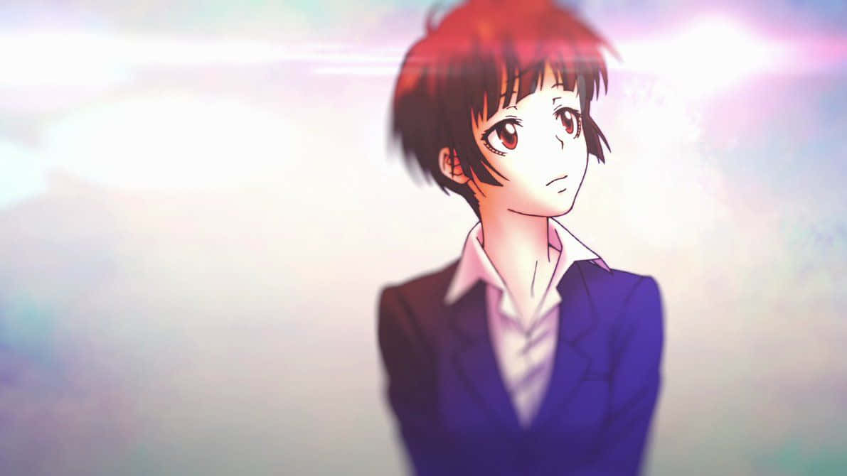 Enigmatic Akane Tsunemori In A Thoughtful Stance Wallpaper